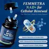 Femmetra NAD+ mejora flujo urinario y bienestar general.