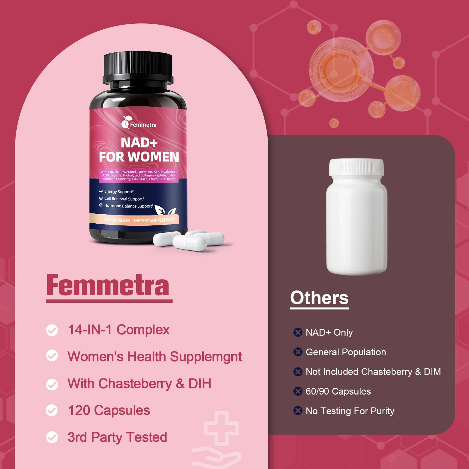 Femmetra NAD+ vida diaria, uso práctico para energía sostenida