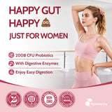 Femmetra Probiotics Akkermansia y Kombucha para apoyo digestivo natural.