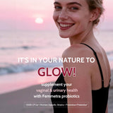 Femmetra Probiotics mezcla de cepas y enzimas para digestión suave.