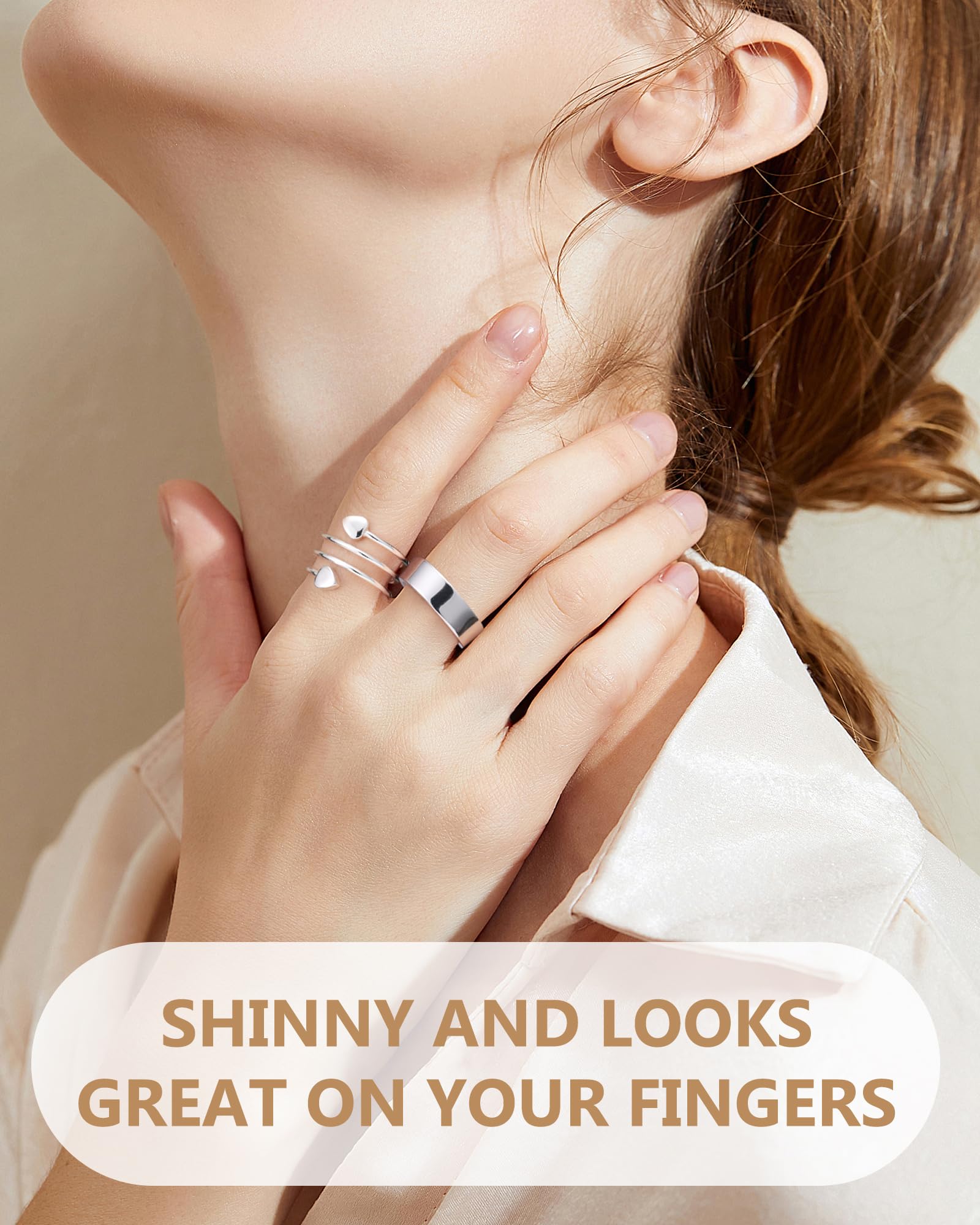 Feraco anillo cobre corazón, toque elegante para cualquier outfit.
