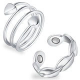 Feraco anillo magnético de cobre para mujer, corazón, uso diario elegante.