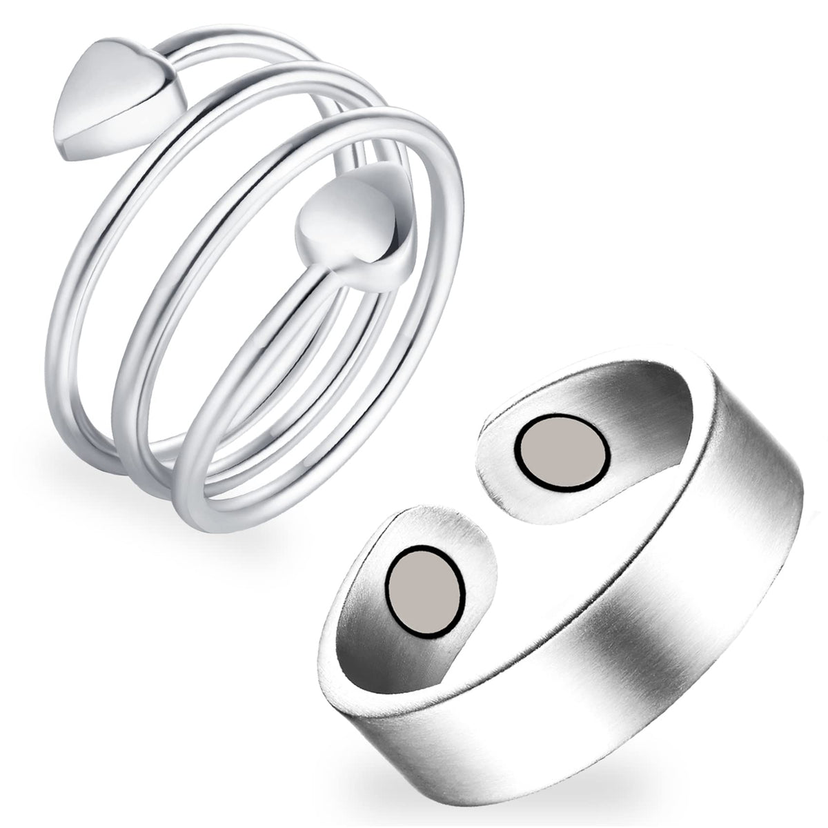 Feraco conjunto de dos anillos de cobre para uso diario, estilo versátil.