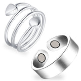 Feraco conjunto de dos anillos de cobre para uso diario, estilo versátil.
