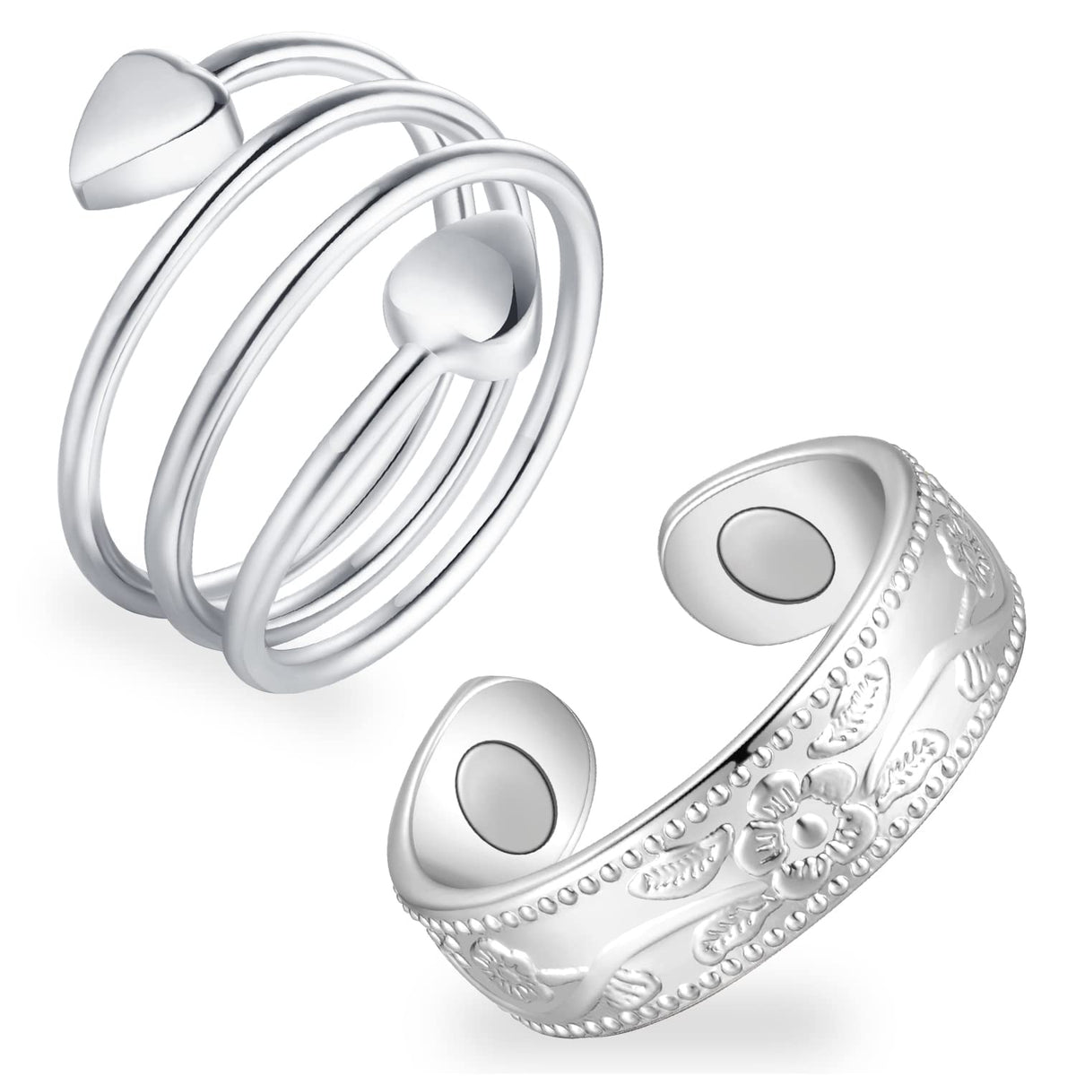 Feraco anillos de cobre con imanes para pulgar, diseño discreto y versátil.
