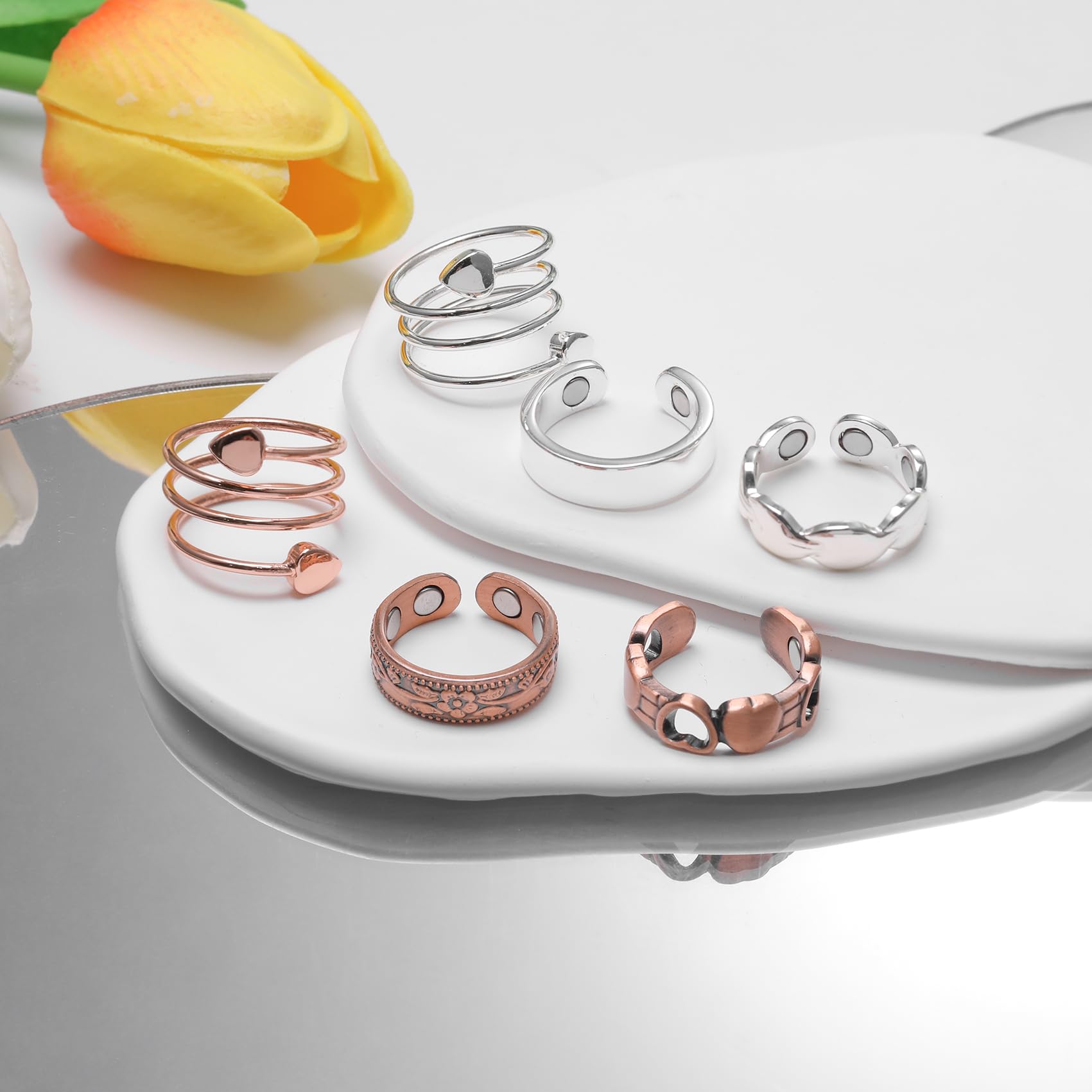 Feraco anillos de cobre magnético, regalo único para mujeres que aprecian estilo.