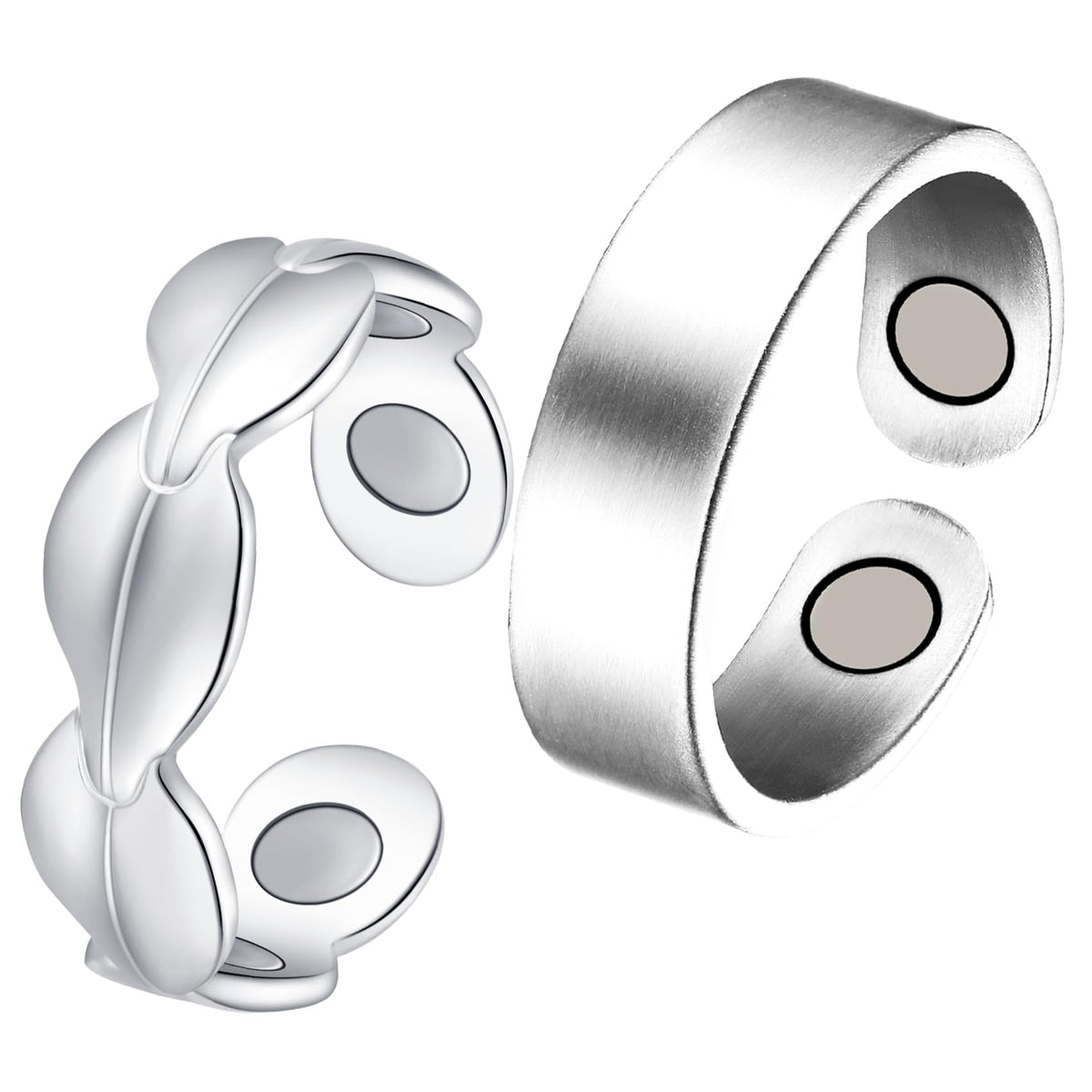 Feraco, anillos cobre magnéticos para mujer, 2 piezas, uso diario cómodo