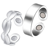 Feraco, anillos cobre magnéticos para mujer, 2 piezas, uso diario cómodo