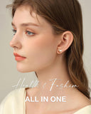 Aretes Feraco plateados con brillo para salidas nocturnas