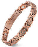 Pulsera Feraco con rosas grabadas e infinito, estilo elegante diario.