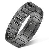 Feraco pulsera magnética 3 filas en titanio, ligero y duradera para uso diario