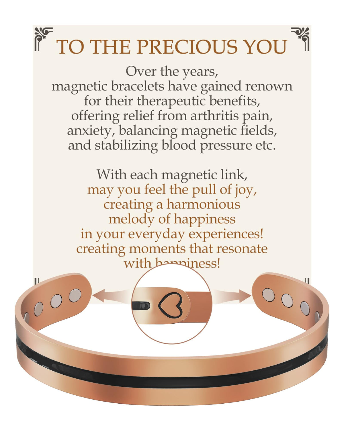 Pulsera de cobre Feraco con árbol de vida para uso diario y estilo