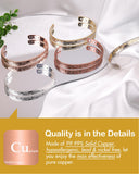 Feraco brazalete de cobre para mujer, vista lateral y apertura ajustable