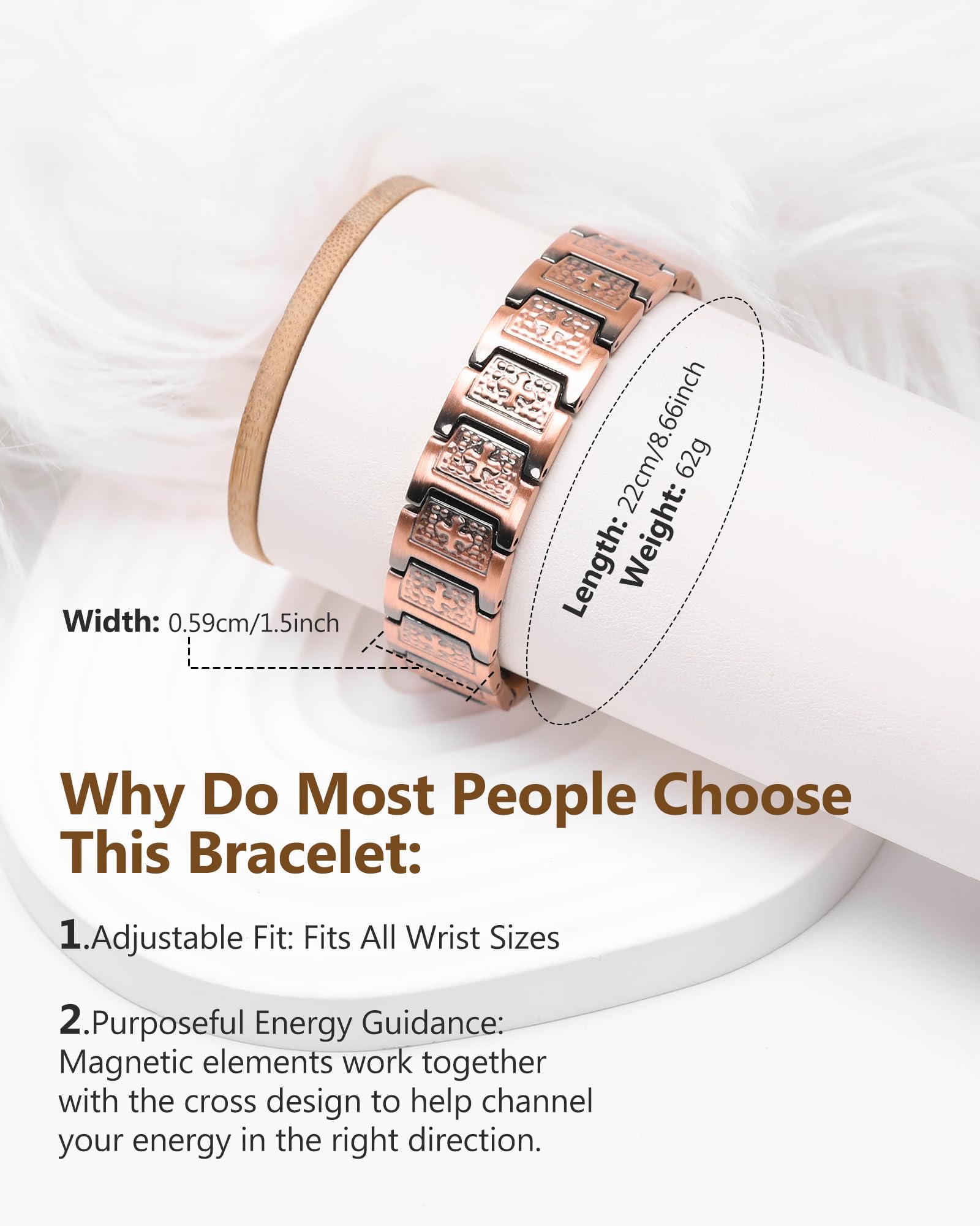 Feraco brazalete cobre ajuste, herramienta incluida para talla.