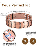 Feraco brazalete cobre con broche plegable premium y cierre seguro.