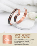 Feraco brazalete cobre, diseño de doble línea, visual ligero y moderno.