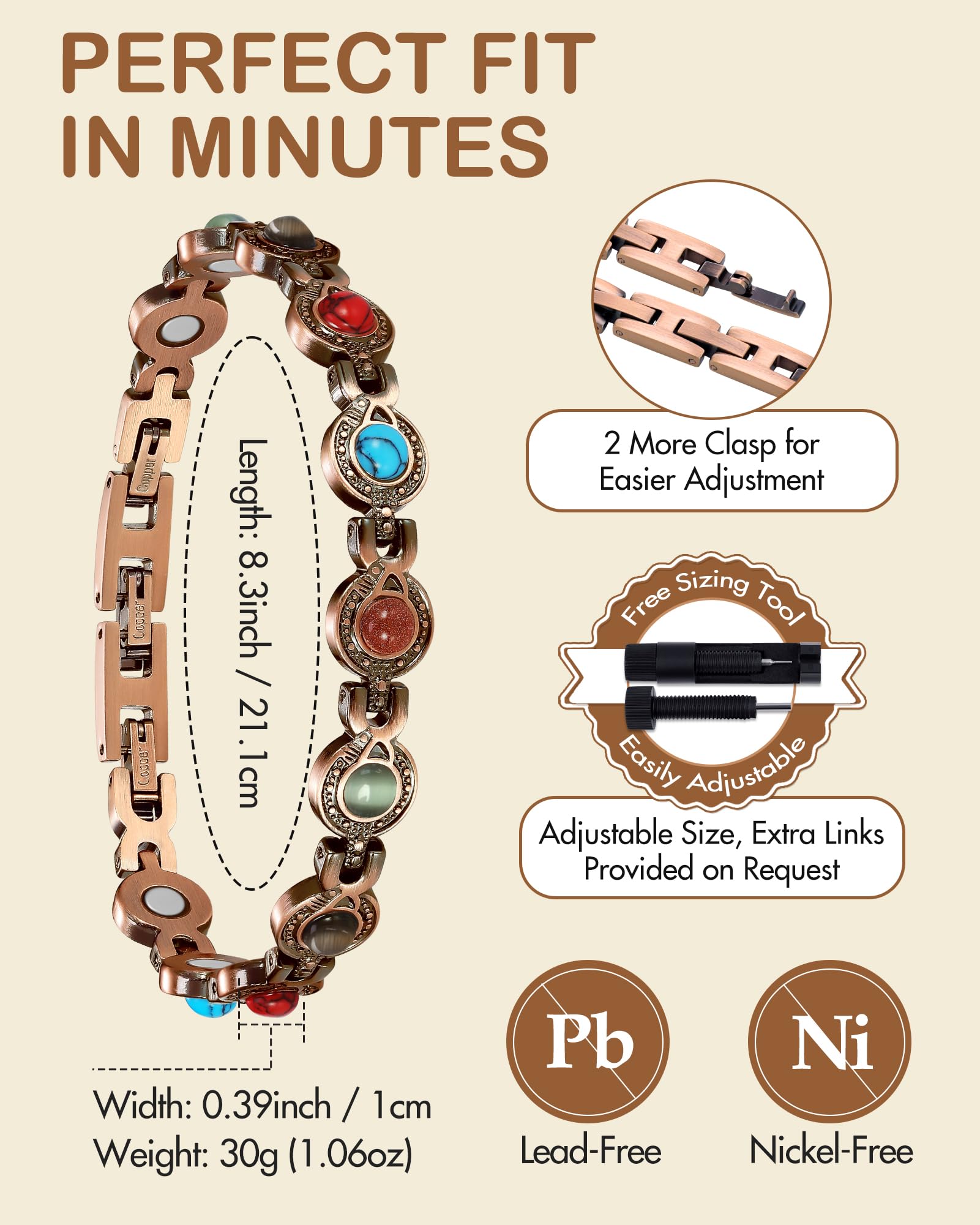 Pulsera ligera y resistente al agua para uso diario.