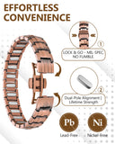 Feraco brazalete magnético de cobre con 33 imanes neodimio para equilibrio diario.