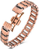 Feraco brazalete magnético de cobre con hebilla mariposa, estilo elegante para cualquier ocasión.