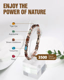 Feraco brazalete cobre con piedras naturales turquesa para uso diario