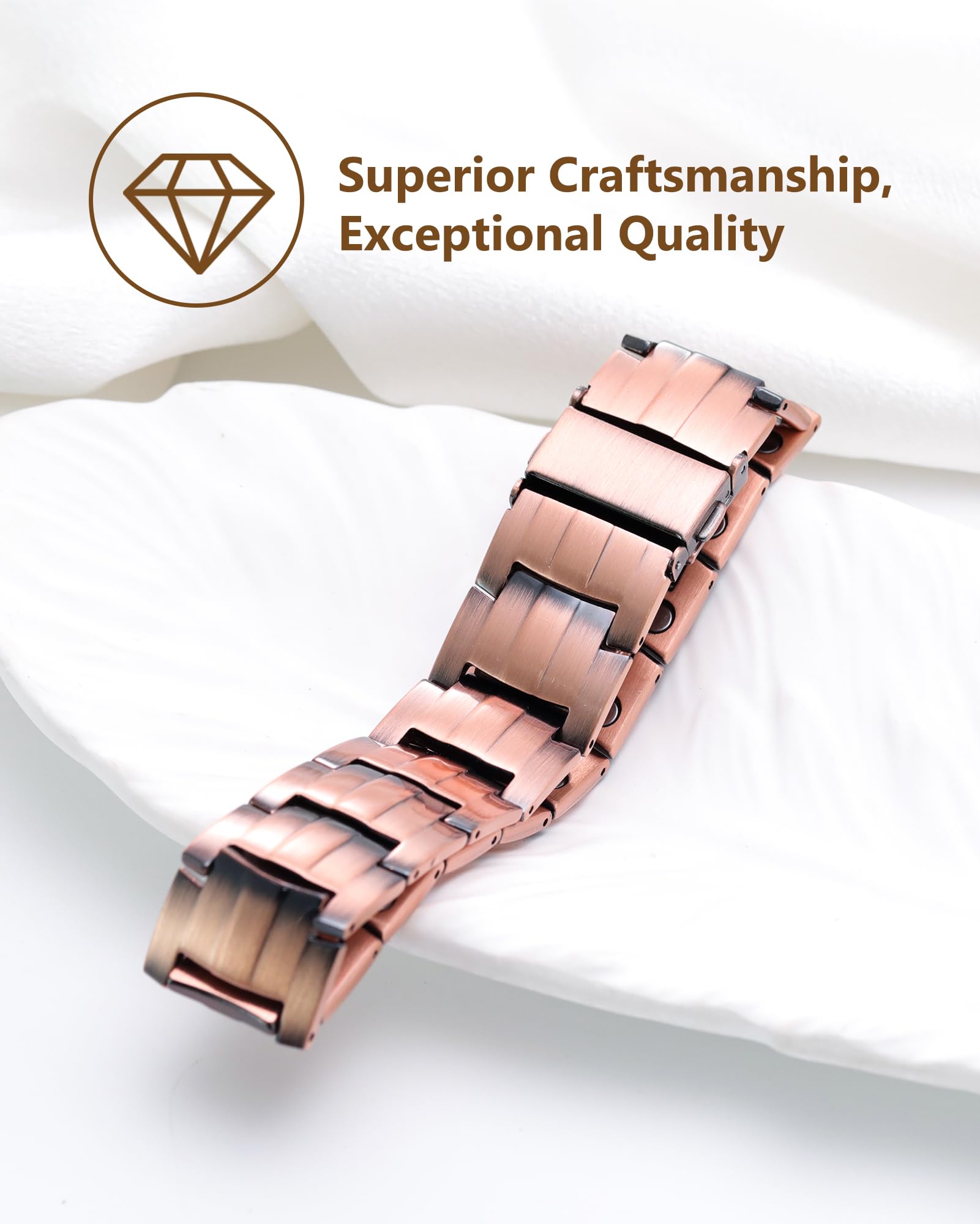 Feraco brazalete de cobre en empaque de regalo elegante.