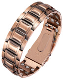 Feraco brazalete de cobre puro, tres filas, cómodo y duradero para uso diario.