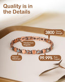 Feraco brazalete magnetico de cobre con diseno de corazon bohemia, simbolo de amor y bienestar.