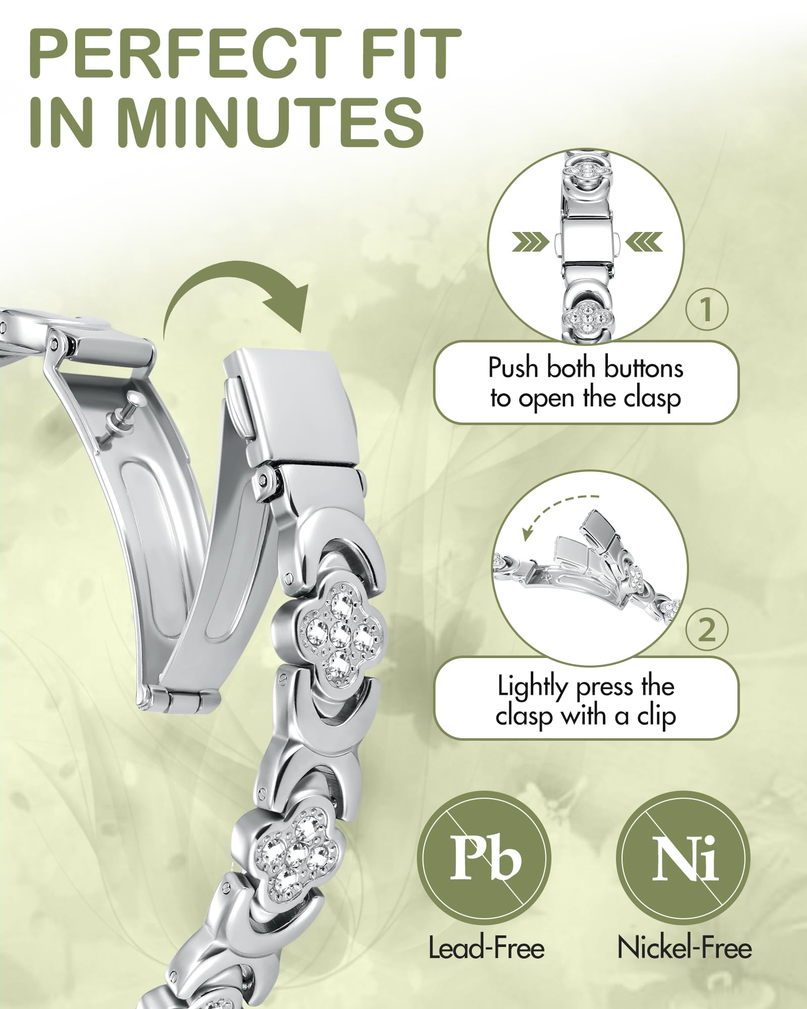 Feraco diseño trébol infinito con zirconia para un toque elegante