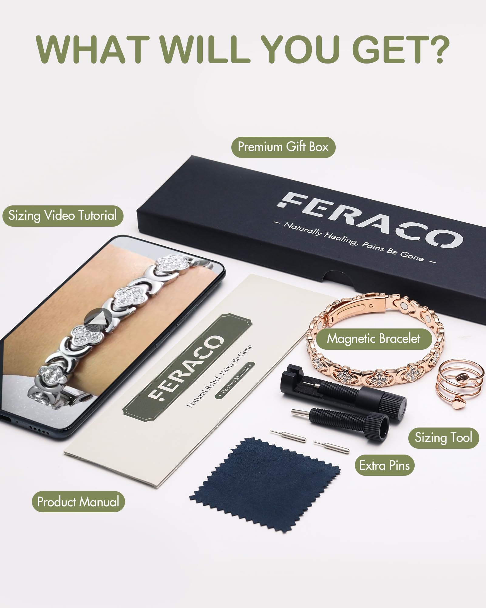 Paño de limpieza incluido para cuidado del cobre y zirconia.