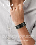 Pulsera Feraco con titanio acabado brillante para estilo masculino moderno.