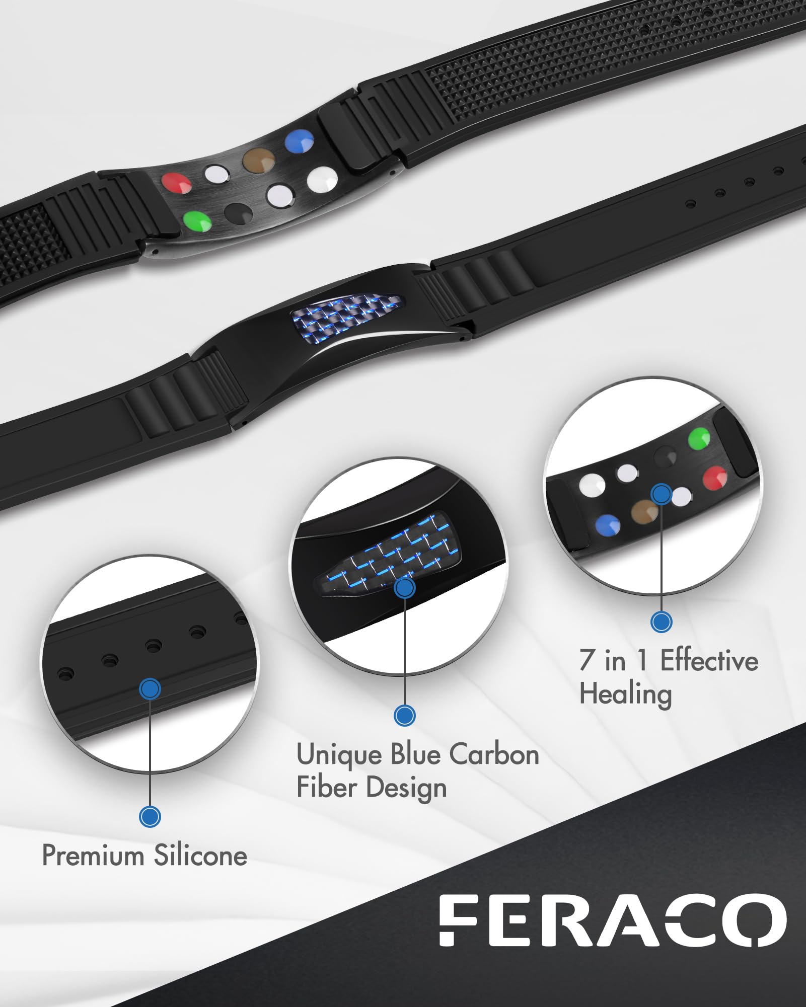 Pulsera Feraco con ajuste adaptable, talla 15.8 a 20.3 cm.