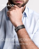 Pulsera Feraco de cobre, imanes neodimio laterales, estilo moderno.