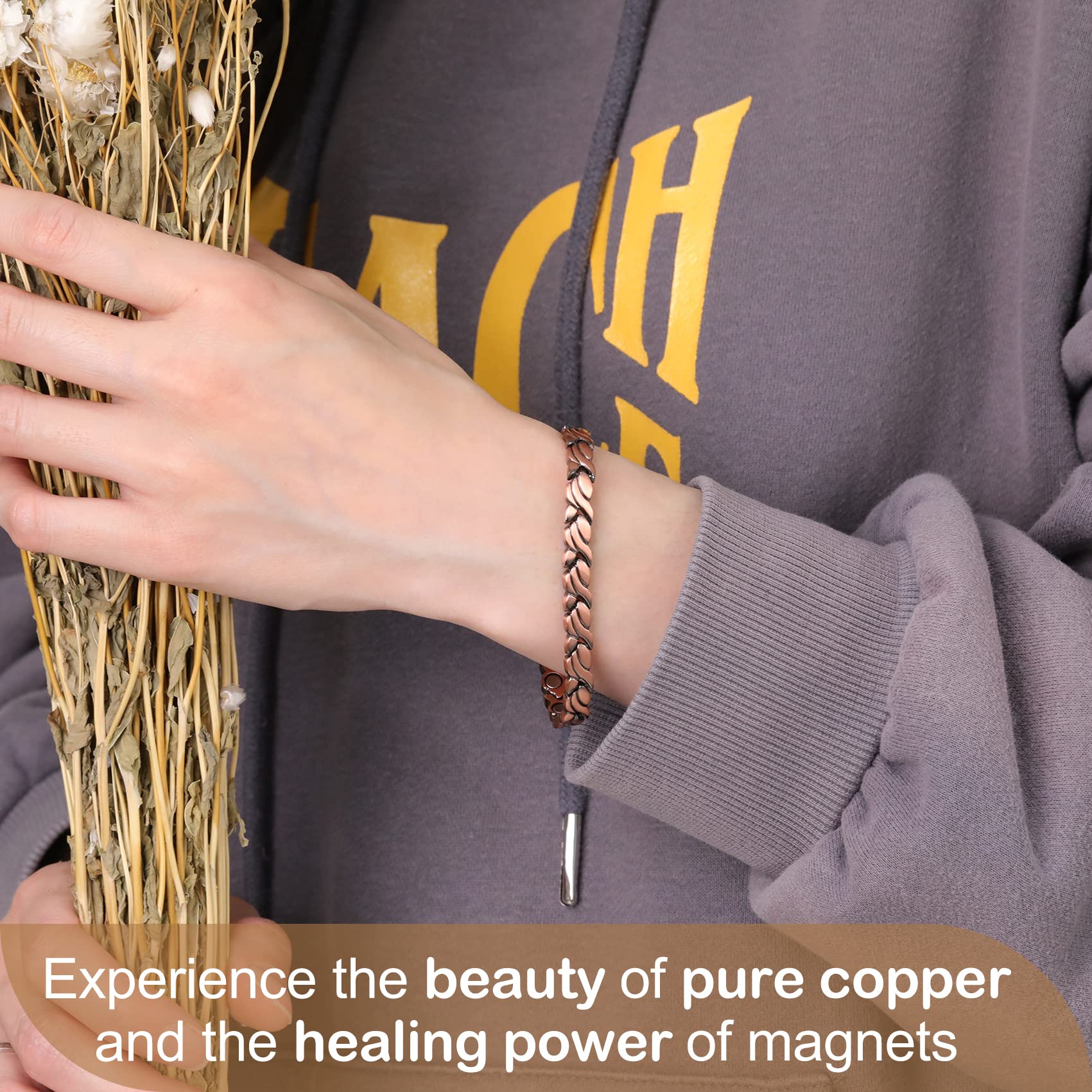 Feraco pulsera cobre acabado resistente a la oxidación y suave