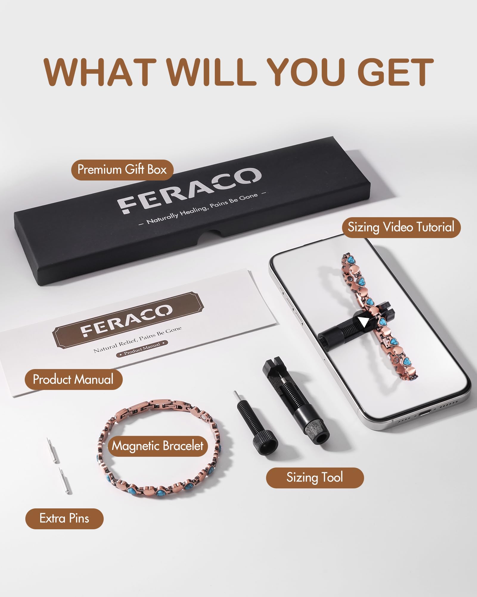 Detalle de turquesa natural en pulsera Feraco para toque elegante