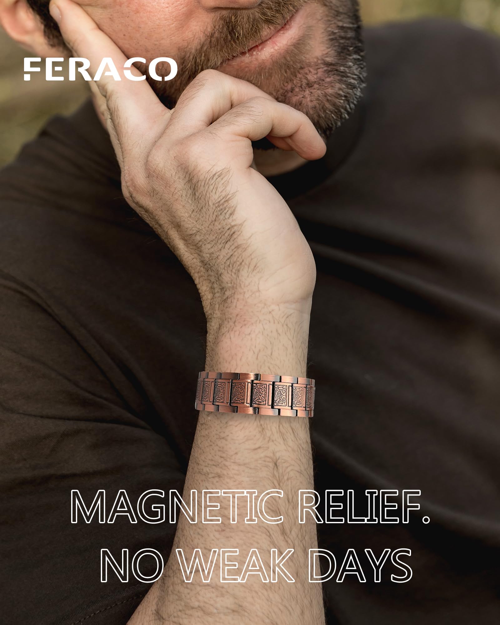 Pulsera Feraco cobre en estuche regalo elegante.