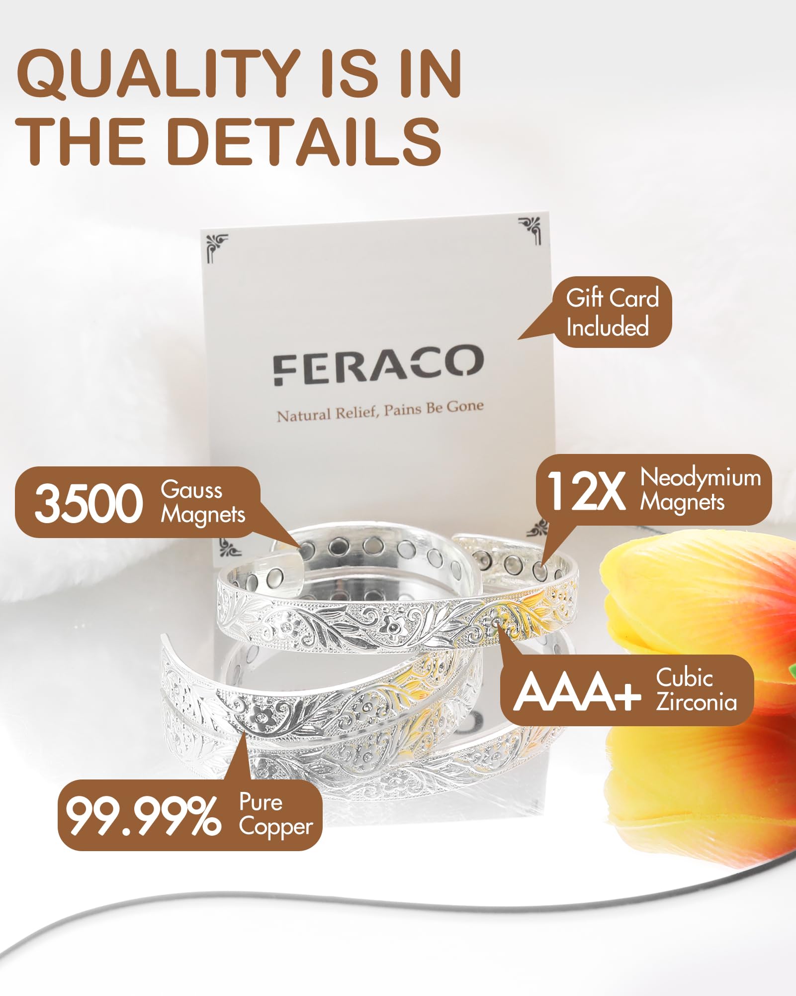 Pulsera Feraco en caja regalo elegante para ocasiones especiales.