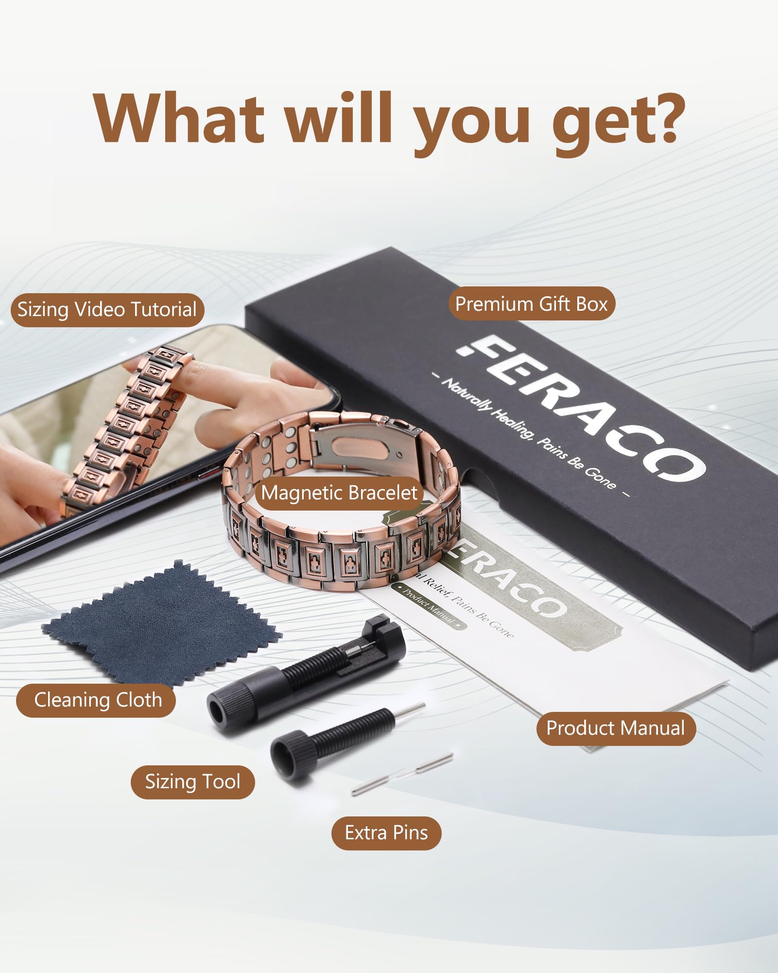 Estilo masculino moderno con pulsera Feraco para uso diario.