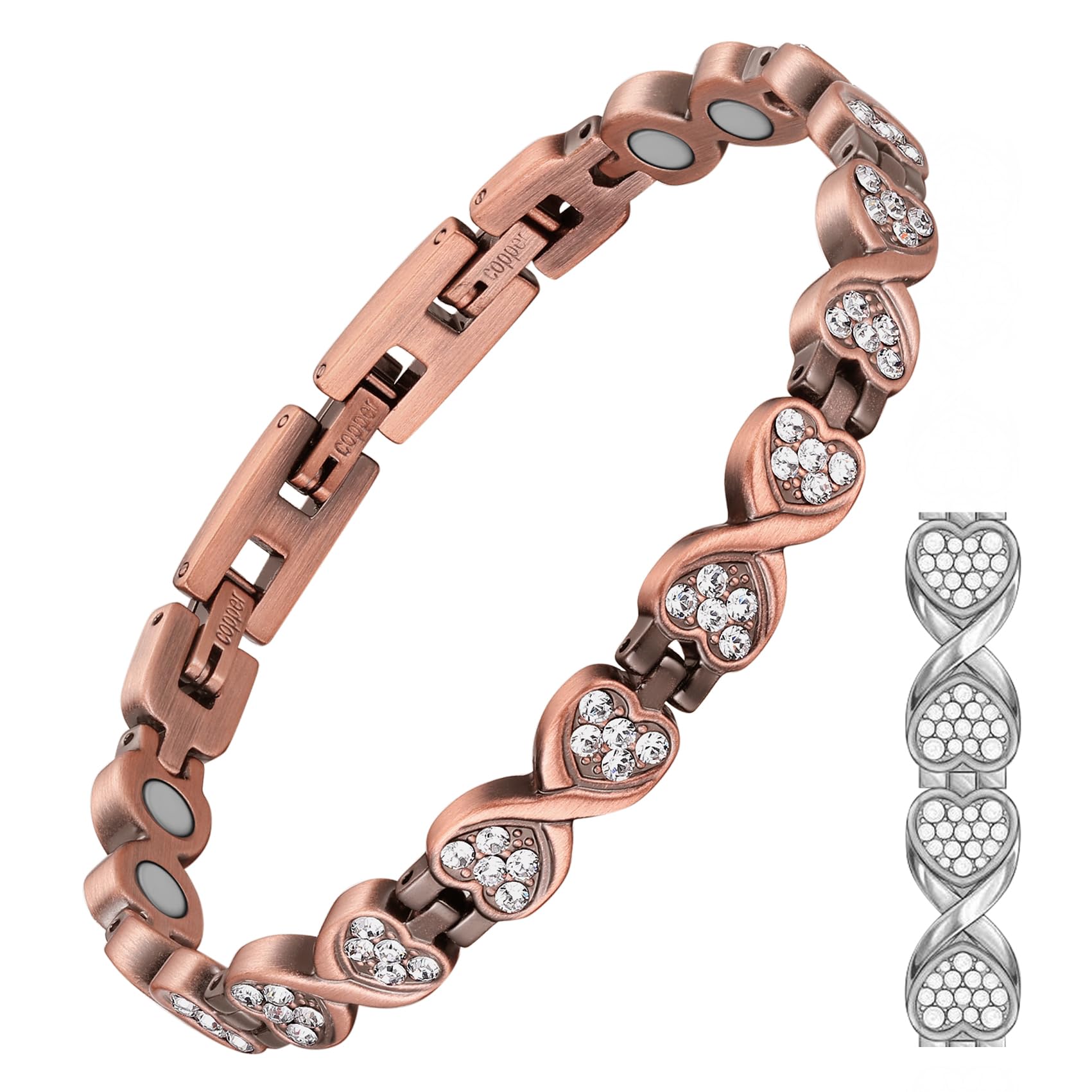 Pulsera Feraco cobre forjada a mano, ideal para uso diario.