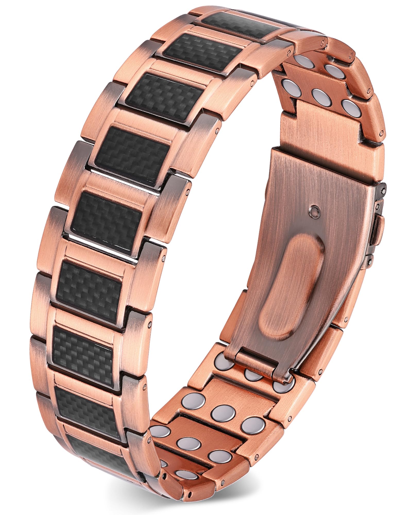 Pulsera de cobre Feraco para hombre, diseño 3x fuerza, cómodo y resistente para uso diario.