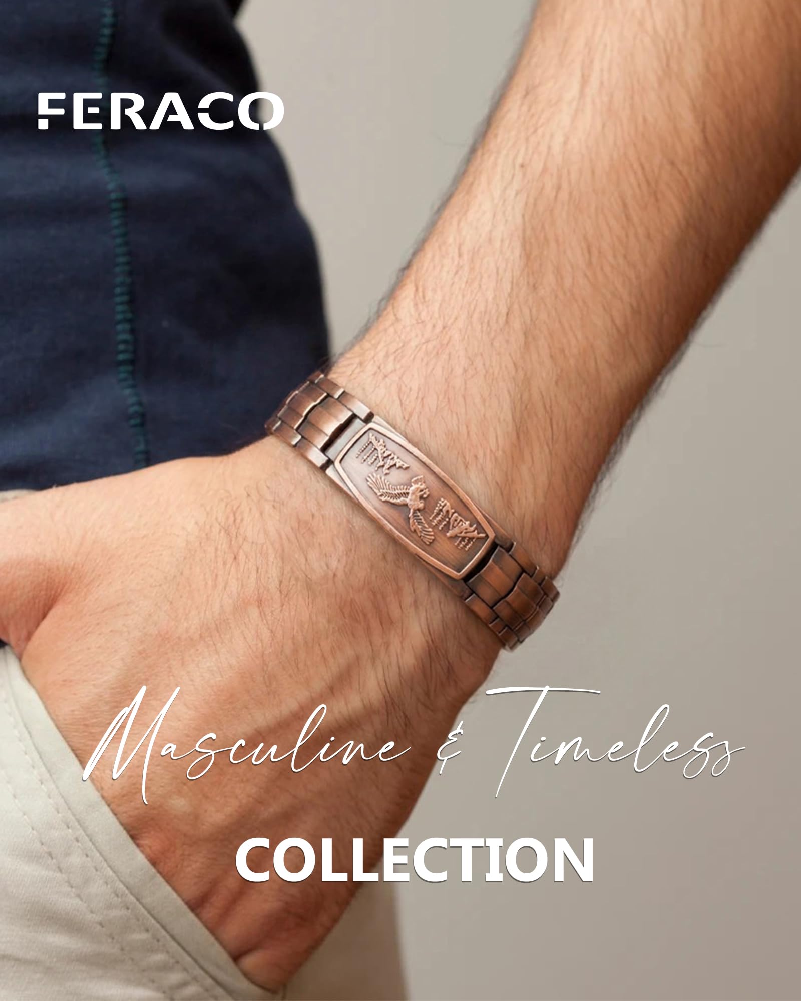 Acabado brillante de la pulsera Feraco para un look elegante