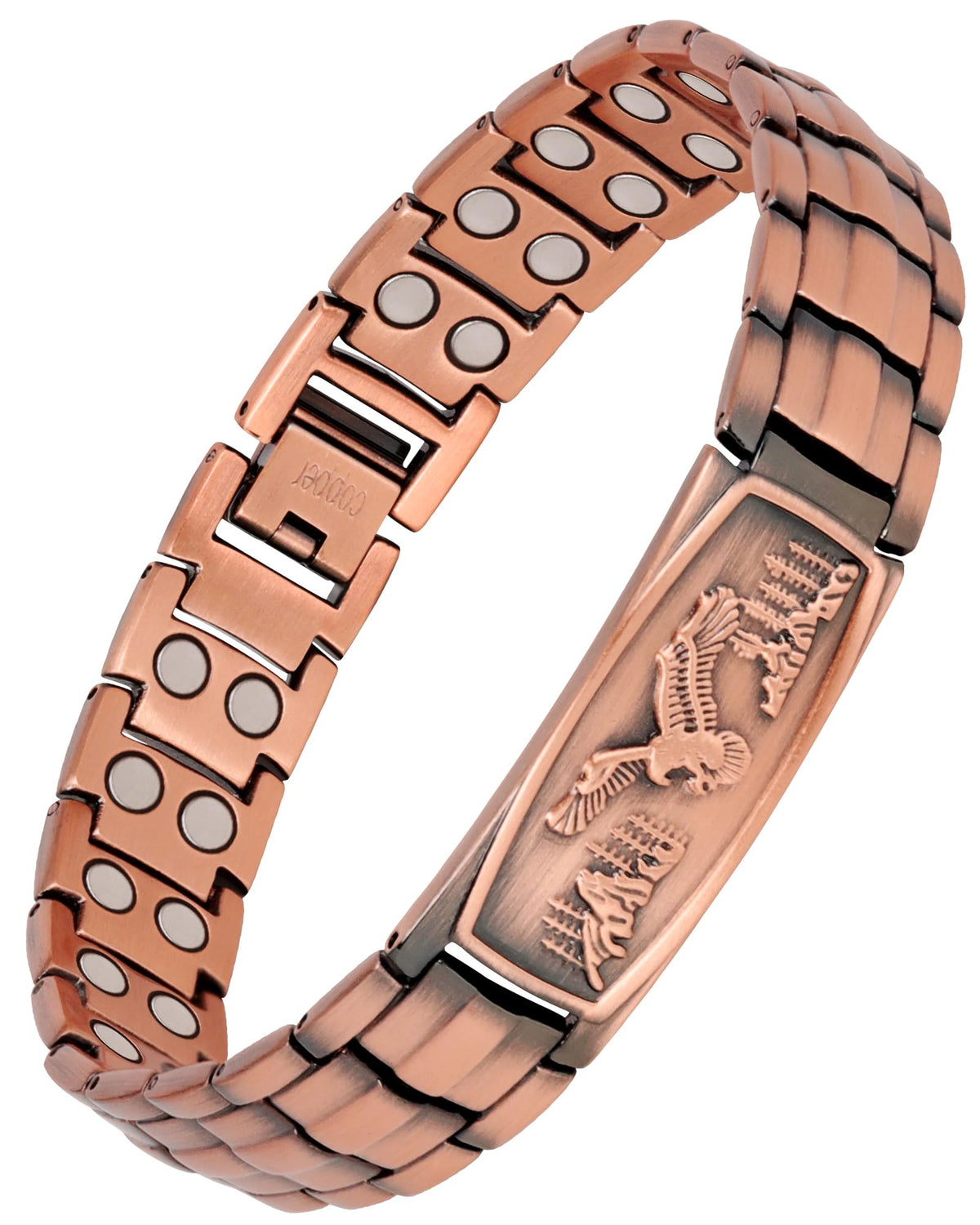 Pulsera Feraco de cobre para hombre con ajuste rápido y estilo discreto