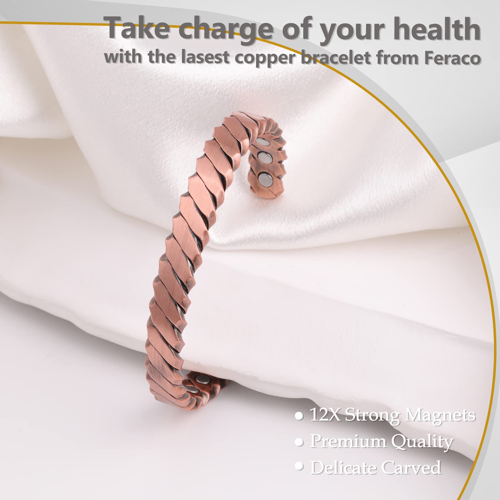 Detalle del diseño trenzado de la pulsera Feraco para hombre