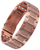 Pulsera Feraco de cobre para hombre, vista frontal, estilo elegante para uso diario.