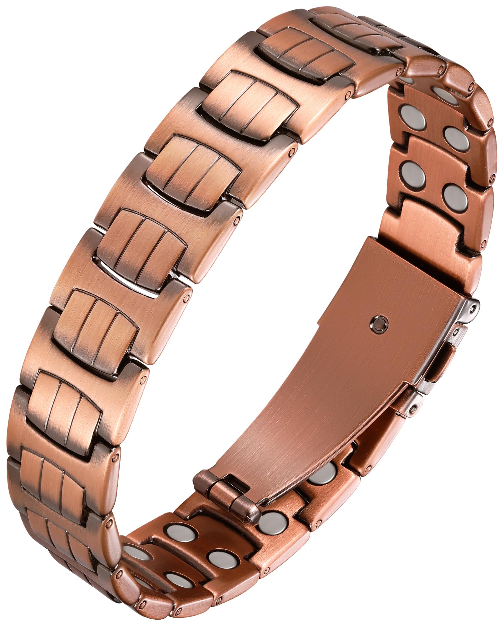 Pulsera de cobre Feraco para hombres, detalle de cierre cómodo para uso diario