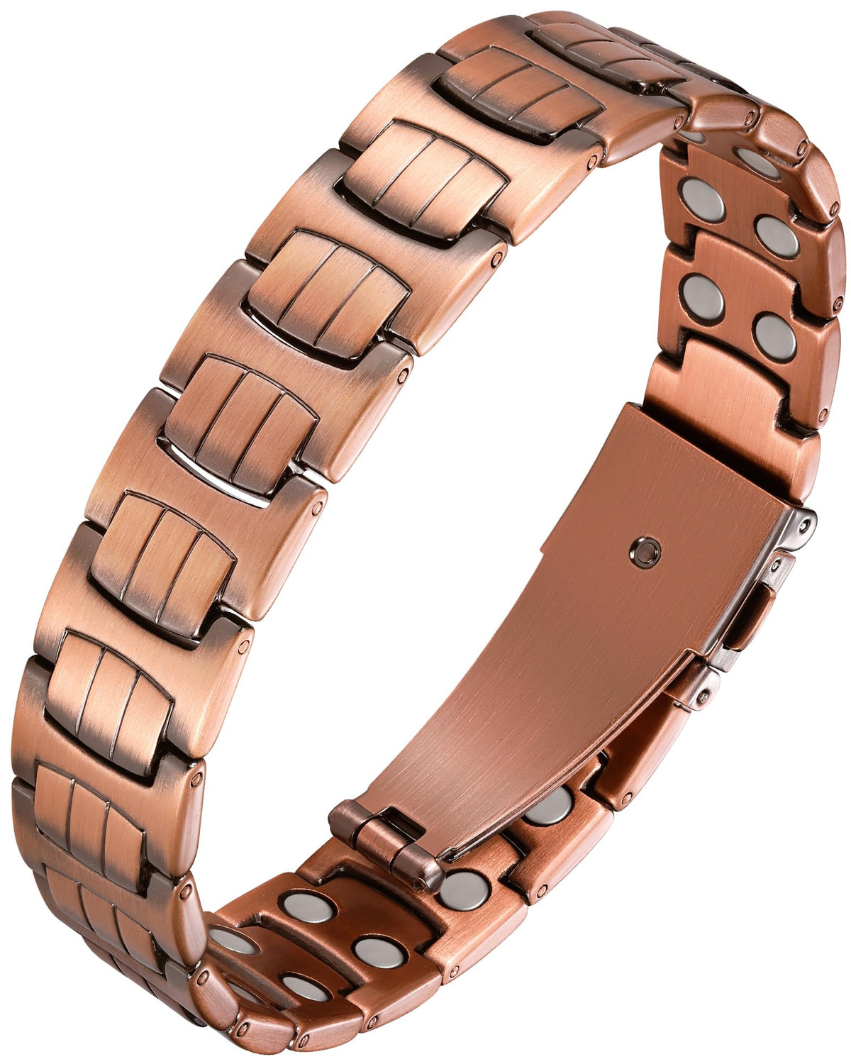 Pulsera de cobre Feraco para hombres, detalle de cierre cómodo para uso diario