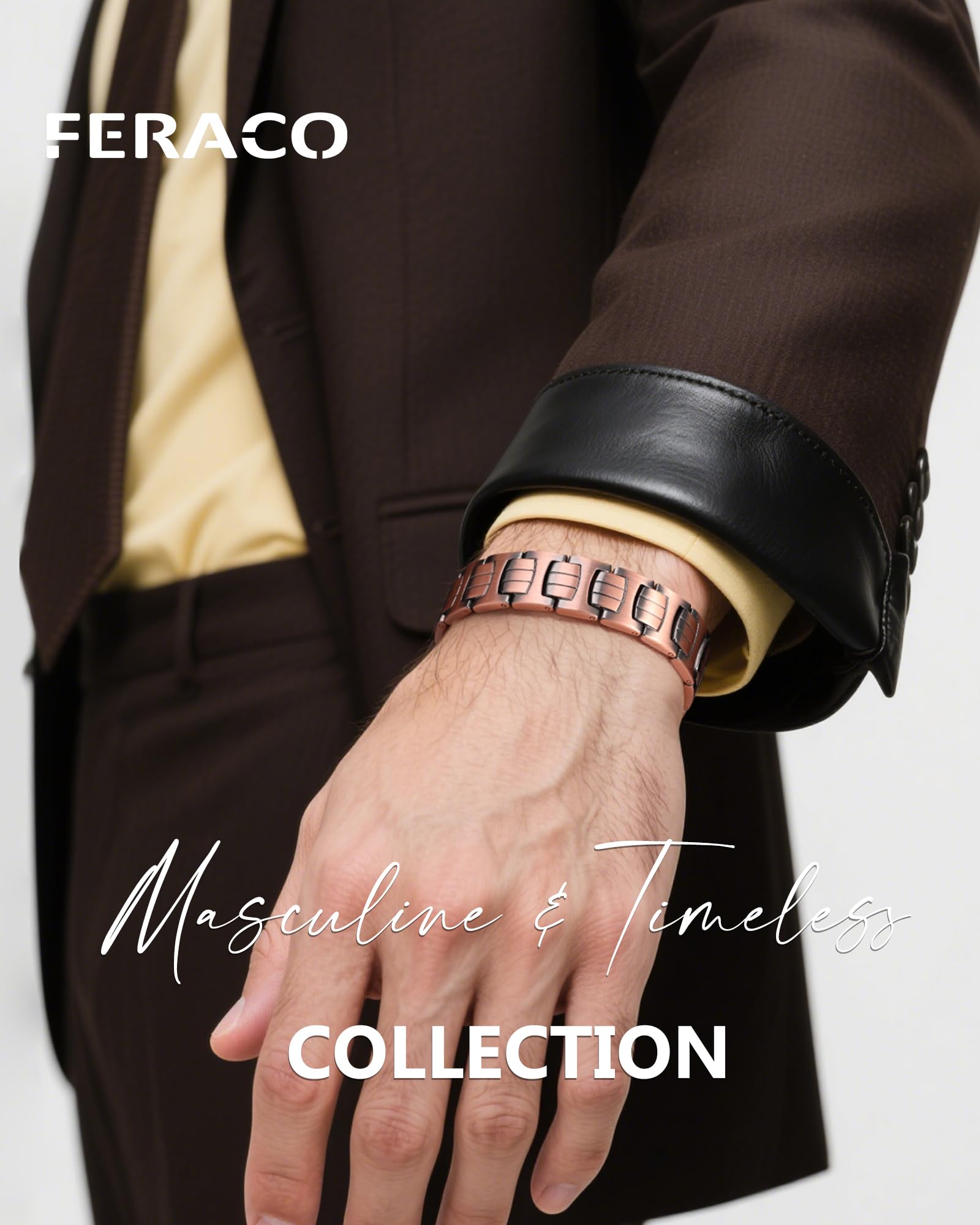 Pulsera Feraco de cobre con imanes 3800 Gauss para equilibrio diario