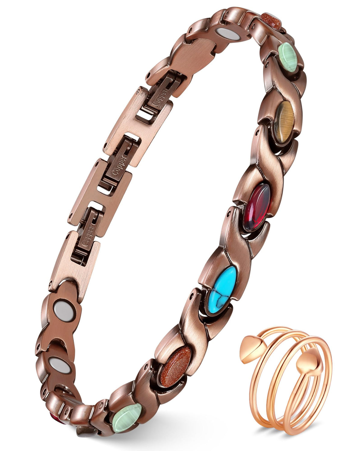 Feraco pulsera cobre infinito bohemia, realza el look con elegancia.