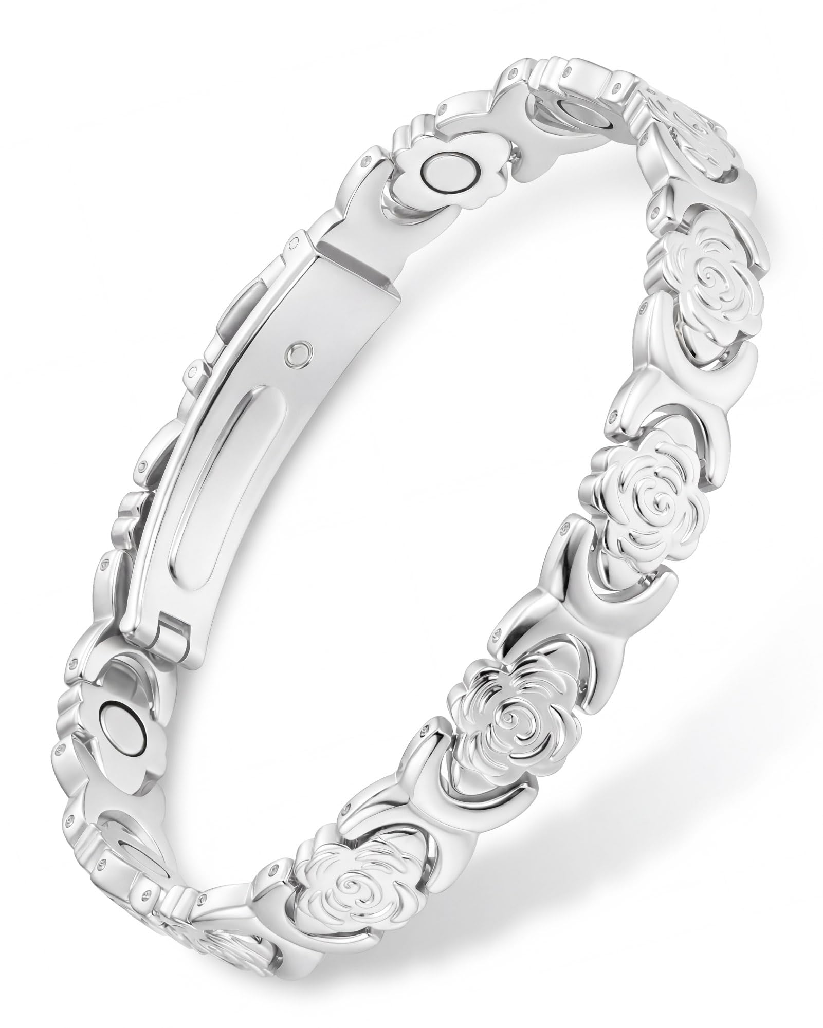 Pulsera magnética Feraco de cobre, vista frontal, potencia de 3800 Gauss para uso diario.