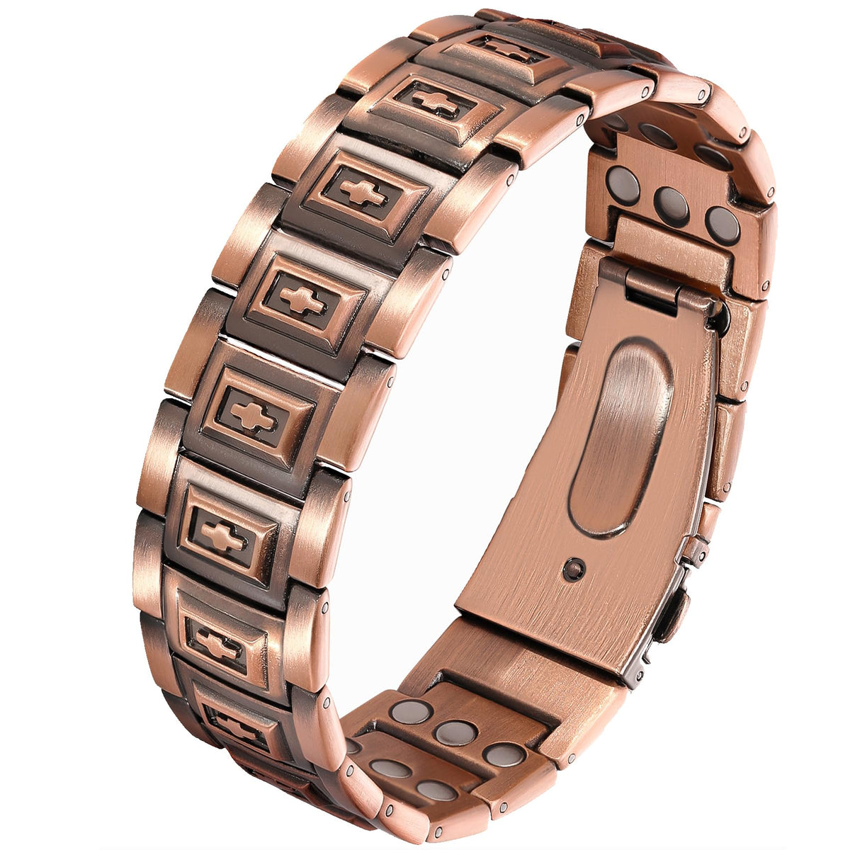 Pulsera Feraco de cobre magnética, vista general para uso diario y confort.