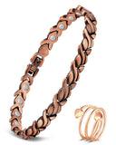Feraco pulsera cobre magnética con cierre seguro para uso diario